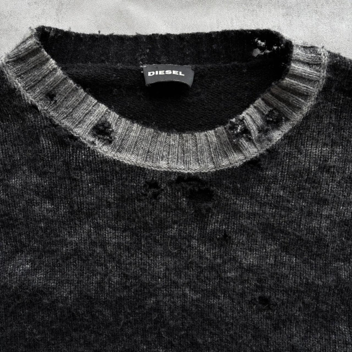 DIESEL DISTRESSED KNIT JUMPER