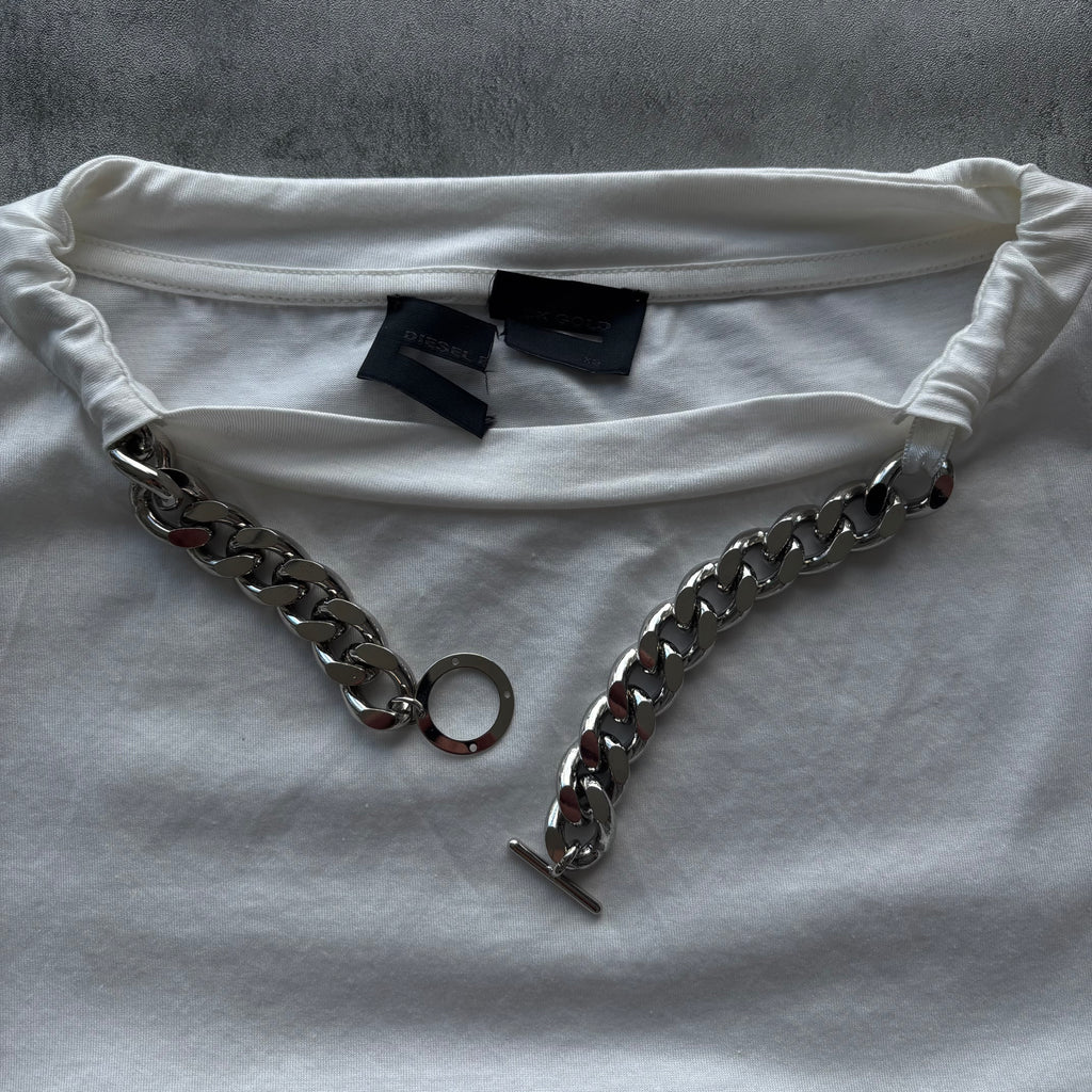 DIESEL WHITE CHAIN T-SHIRT