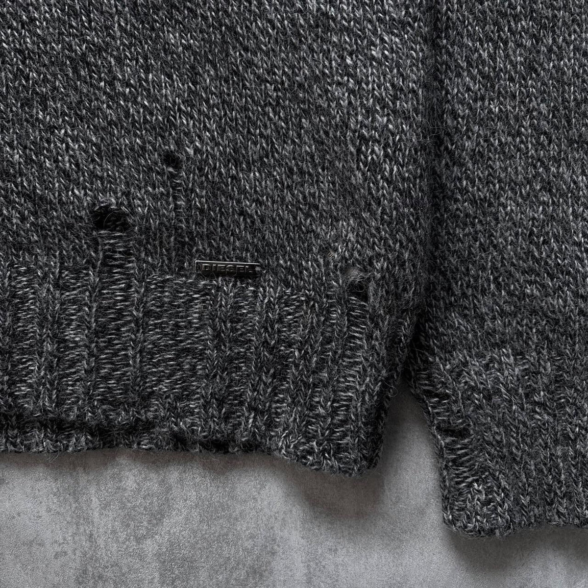 DIESEL DISTRESSED KNIT JUMPER