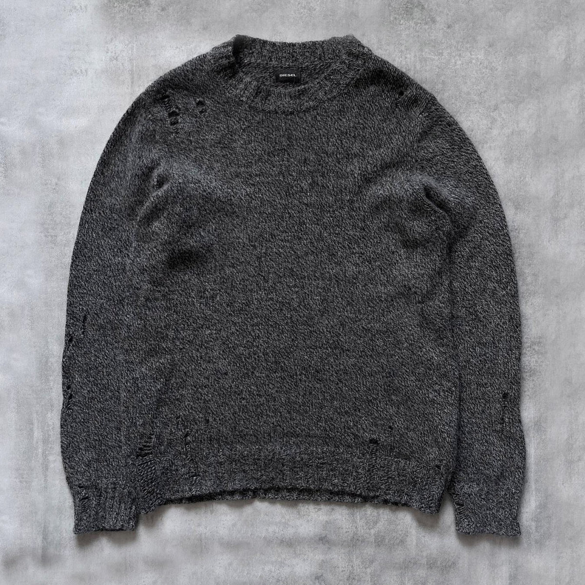 DIESEL DISTRESSED KNIT JUMPER