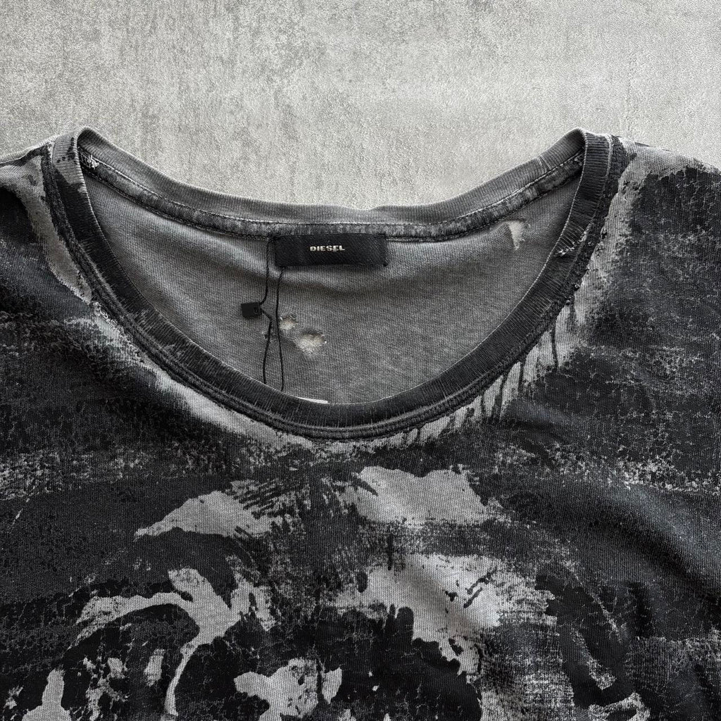 DIESEL WAXED DISTRESSED T-SHIRT
