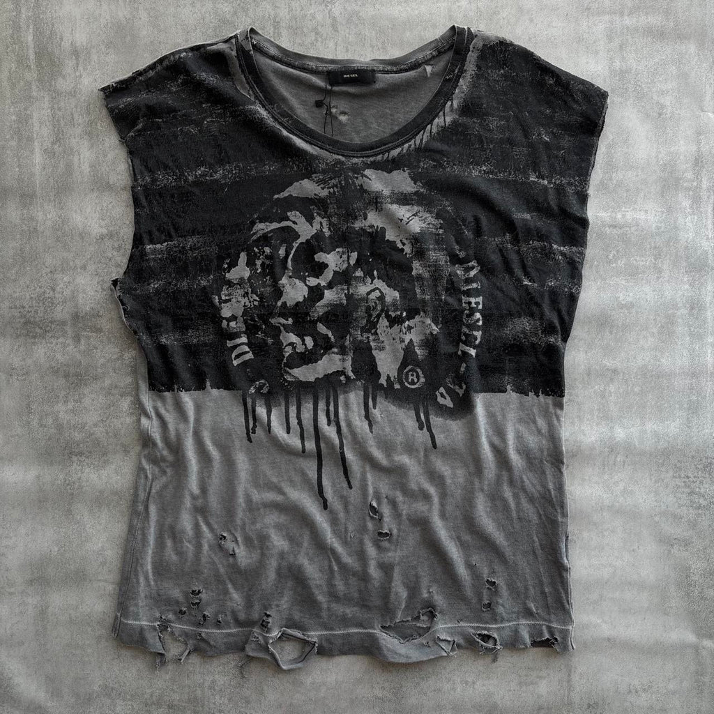 DIESEL WAXED DISTRESSED T-SHIRT