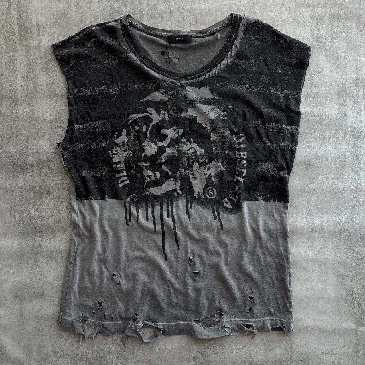 DIESEL WAXED DISTRESSED T-SHIRT