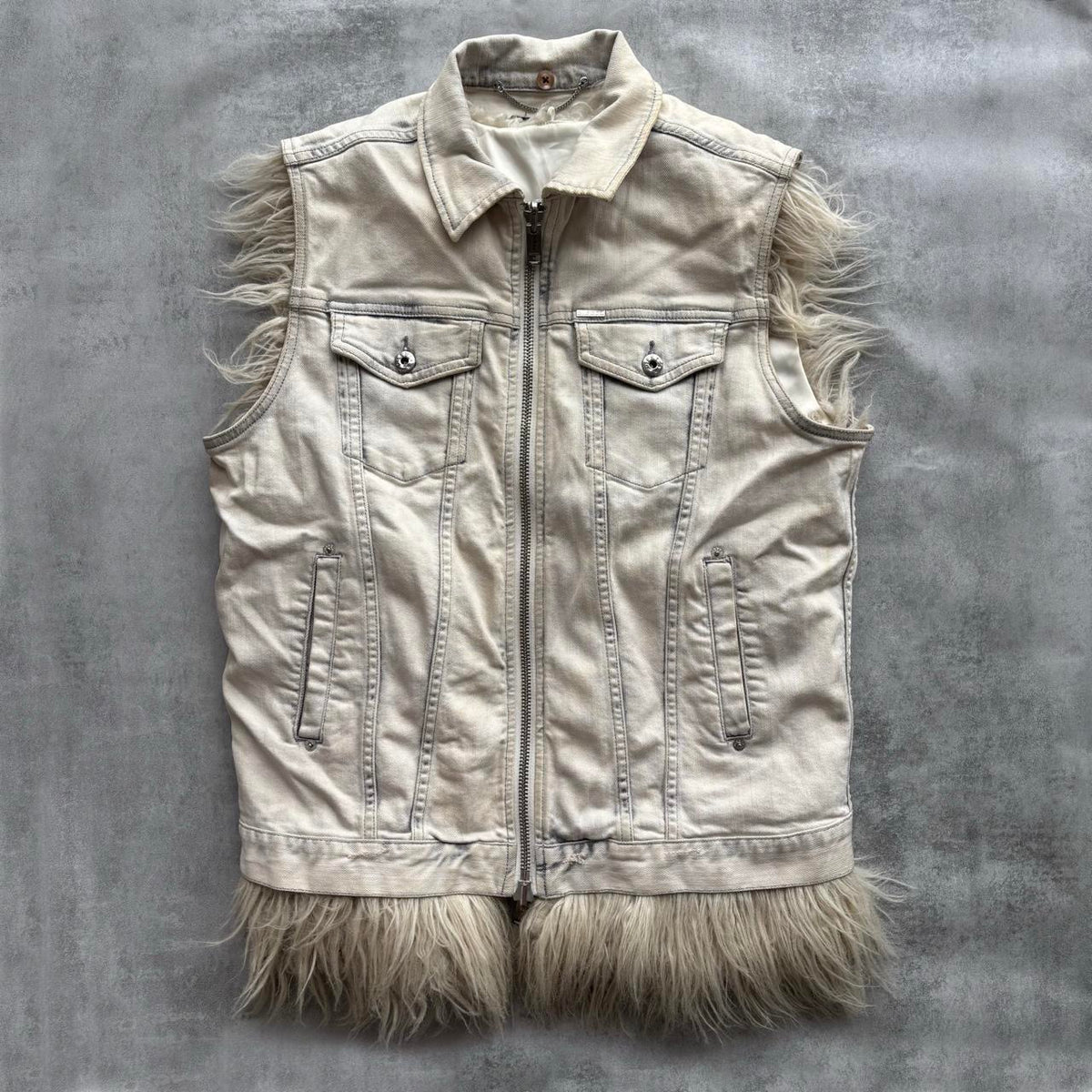 DIESEL DENIM FUR GILET