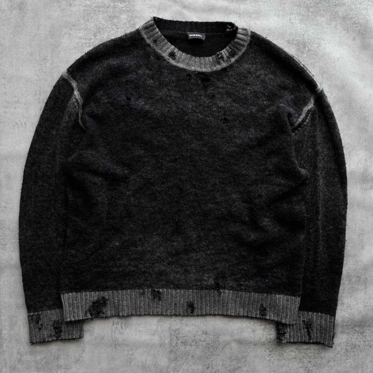 DIESEL DISTRESSED KNIT JUMPER