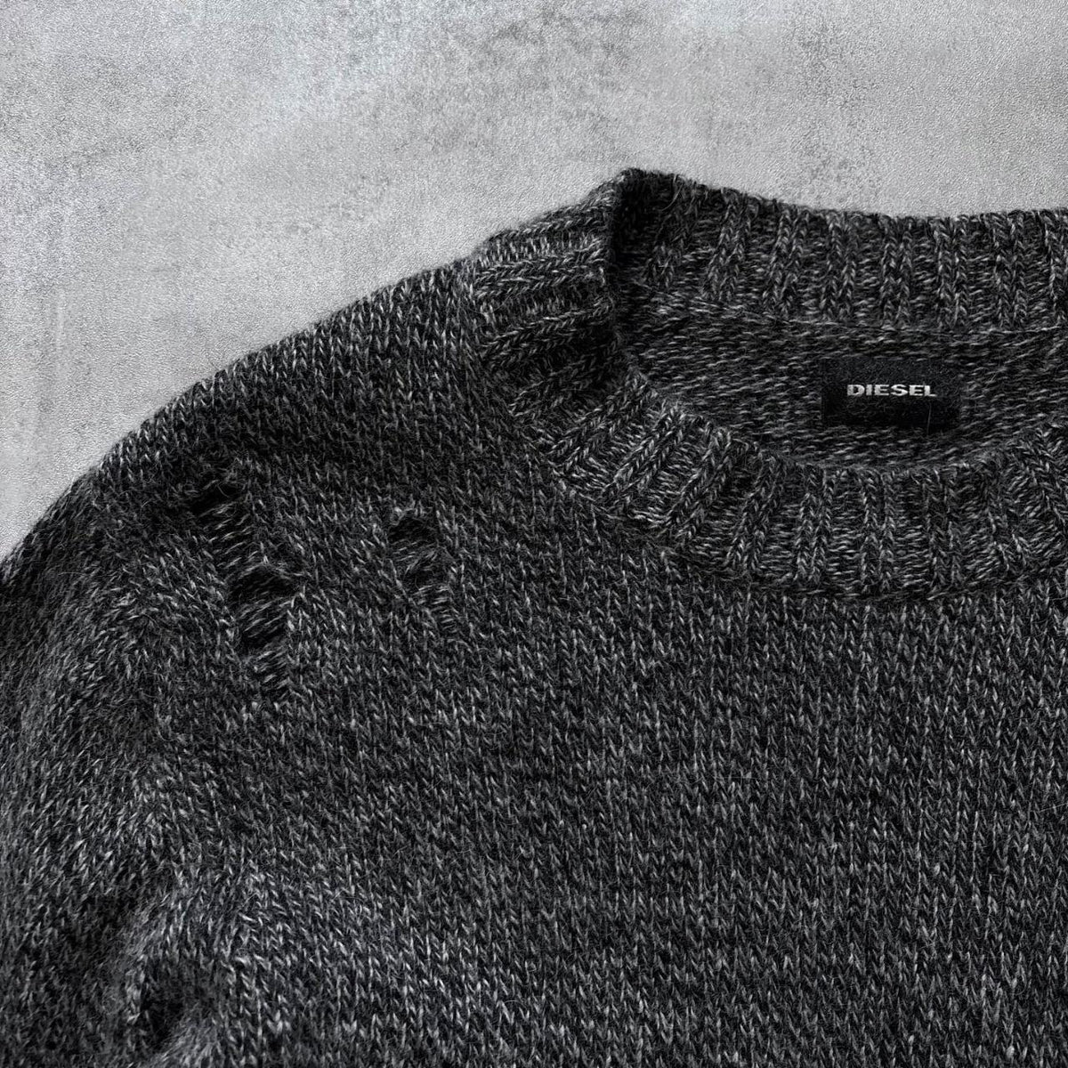DIESEL DISTRESSED KNIT JUMPER