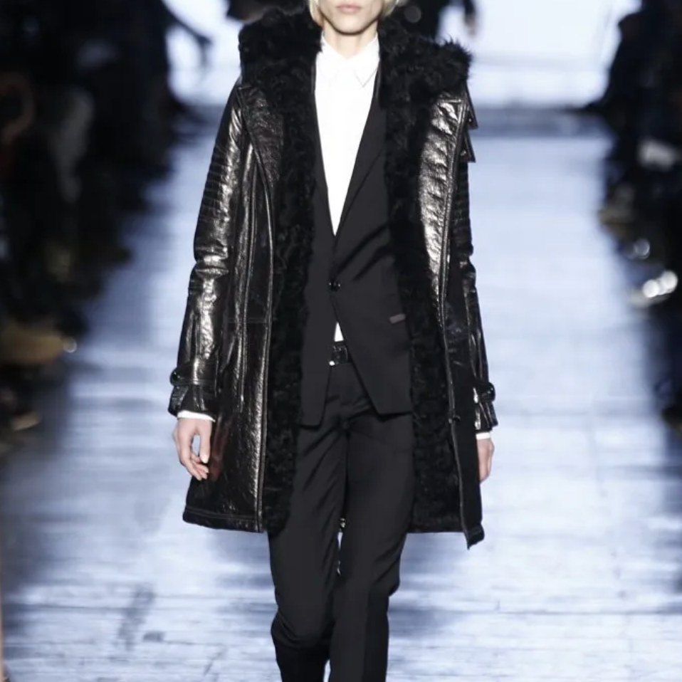 DIESEL BLACK GOLD FW14 LEATHER COAT